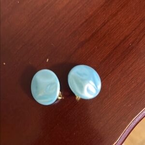 Elegant Blue Clip-On Earrings
